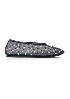 Khaite - Marcy Crystal-Embellished Mesh Flats - Black - IT 39 - Moda Operandi