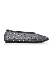 Khaite - Marcy Crystal-Embellished Mesh Flats - Black - IT 36.5 - Moda Operandi