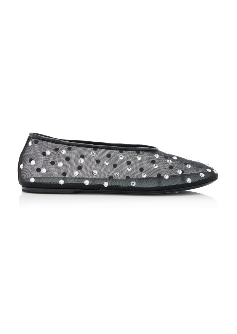 Khaite - Marcy Crystal-Embellished Mesh Flats - Black - IT 36.5 - Moda Operandi