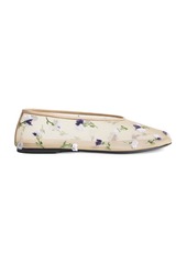 Khaite - Marcy Floral-Embroidered Mesh Flats - Neutral - IT 41 - Moda Operandi