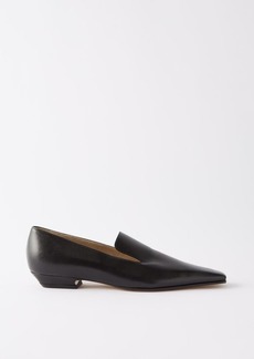 Khaite - Marfa 15 Square-toe Leather Loafers - Womens - Black