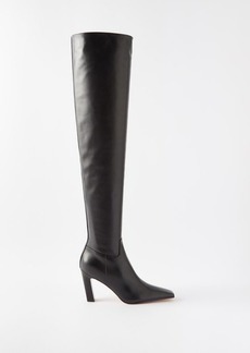 Khaite - Marfa 85 Over-the-knee Leather Boots - Womens - Black