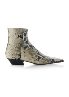Khaite - Marfa Classic Embossed Leather Ankle Western Boots - Print - IT 37 - Moda Operandi