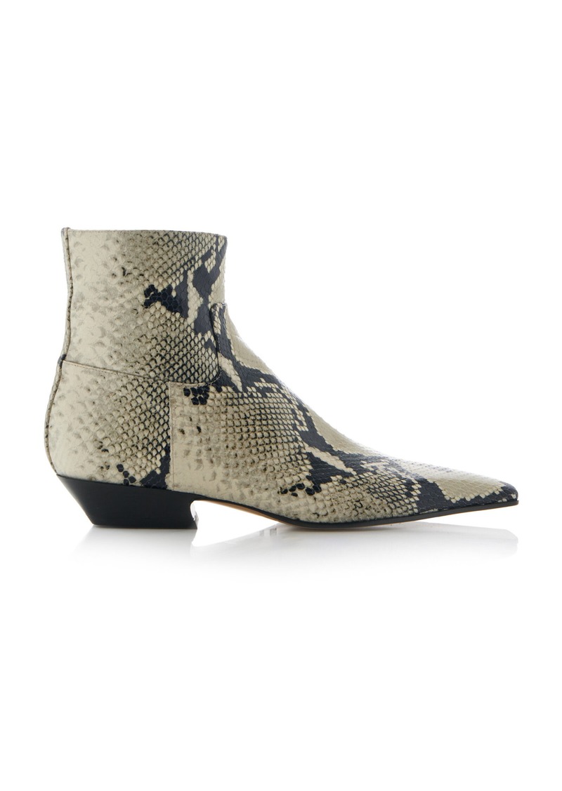Khaite - Marfa Classic Embossed Leather Ankle Western Boots - Print - IT 41 - Moda Operandi