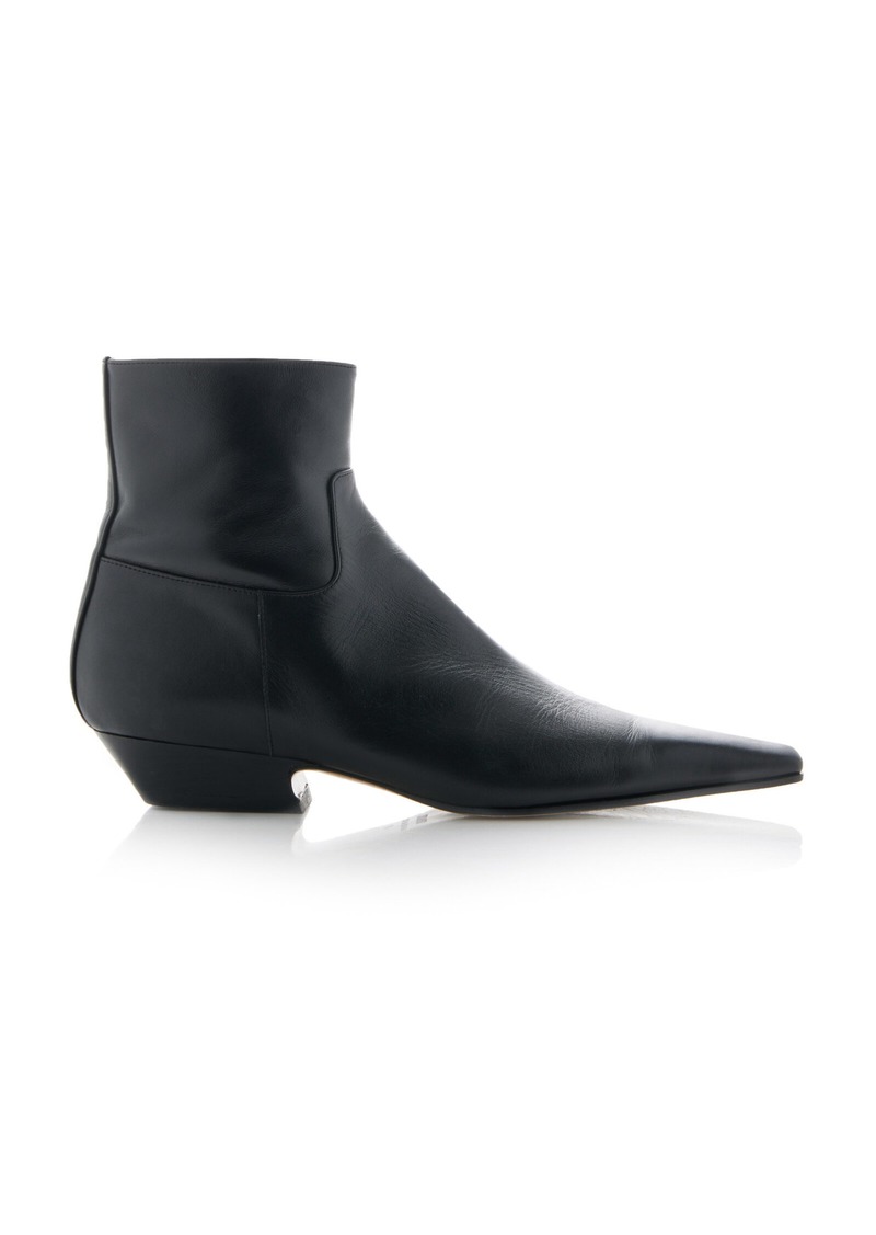 Khaite - Marfa Classic Leather Ankle Western Boots - Black - IT 40 - Moda Operandi