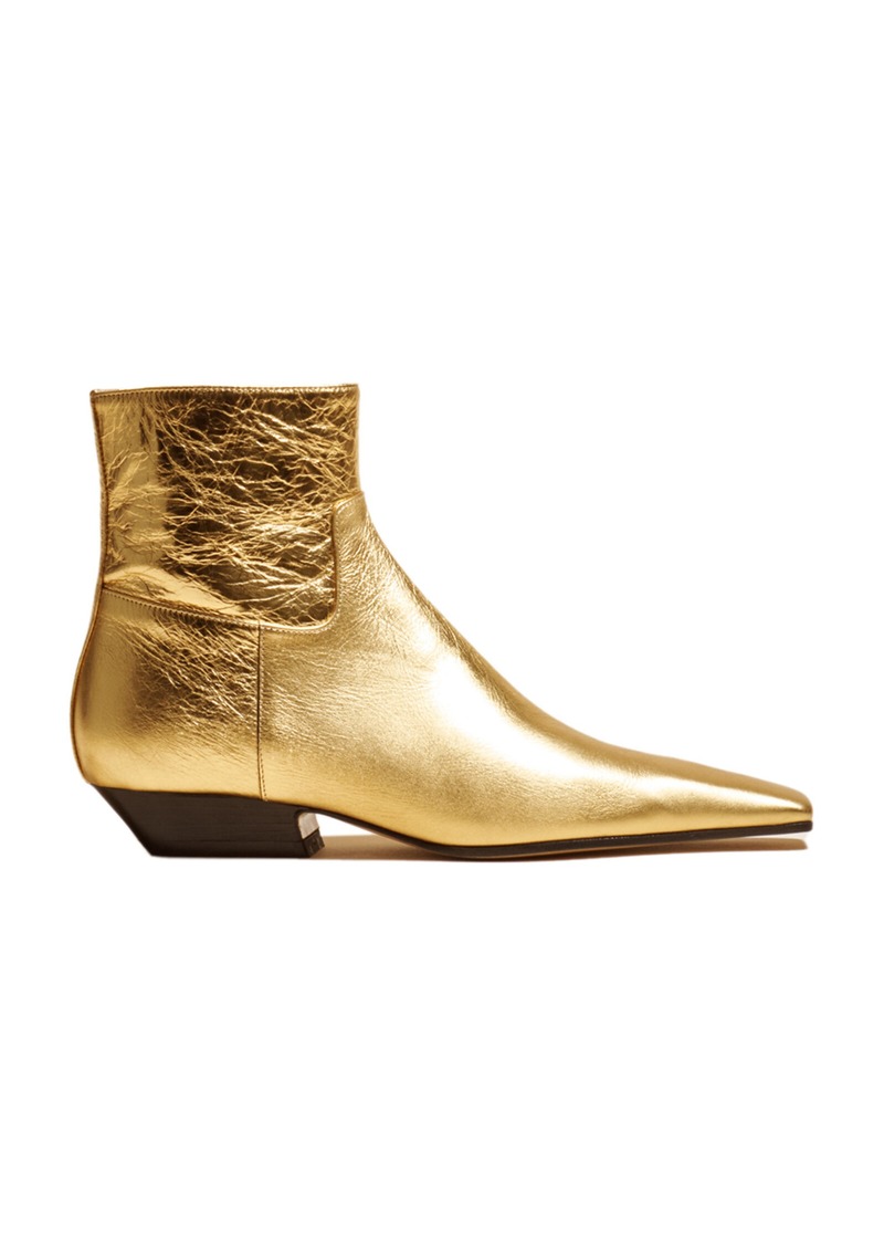 Khaite - Marfa Classic Metallic Leather Ankle Boots - Gold - IT 39.5 - Moda Operandi