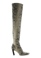 Khaite - Marfa Classic OTK Snake-Embossed Leather Boots - Print - IT 37.5 - Moda Operandi