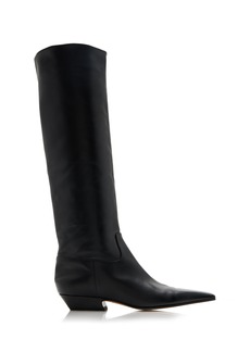 Khaite - Marfa Leather Knee Western Boots - Black - IT 38 - Moda Operandi