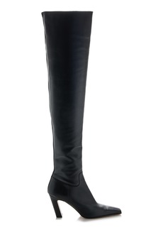 Khaite - Marfa Over-The-Knee Leather Boots - Black - IT 38.5 - Moda Operandi