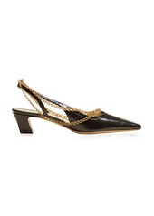 Khaite - Marfa Slingback Leather Pumps - Black - IT 41 - Moda Operandi