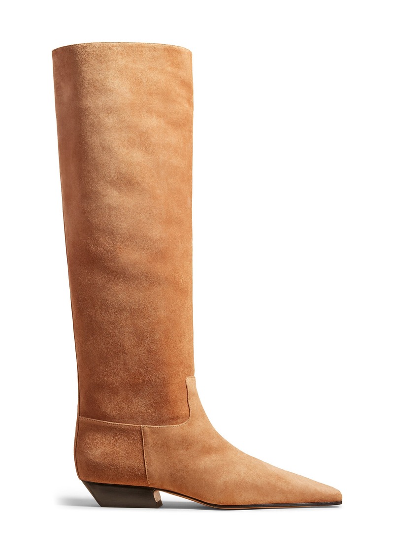 Khaite - Marfa Suede Western Knee Boots - Tan - IT 37 - Moda Operandi