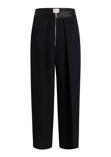 Khaite - Marine Zipped Crepe Wide-Leg Pants - Black - US 2 - Moda Operandi