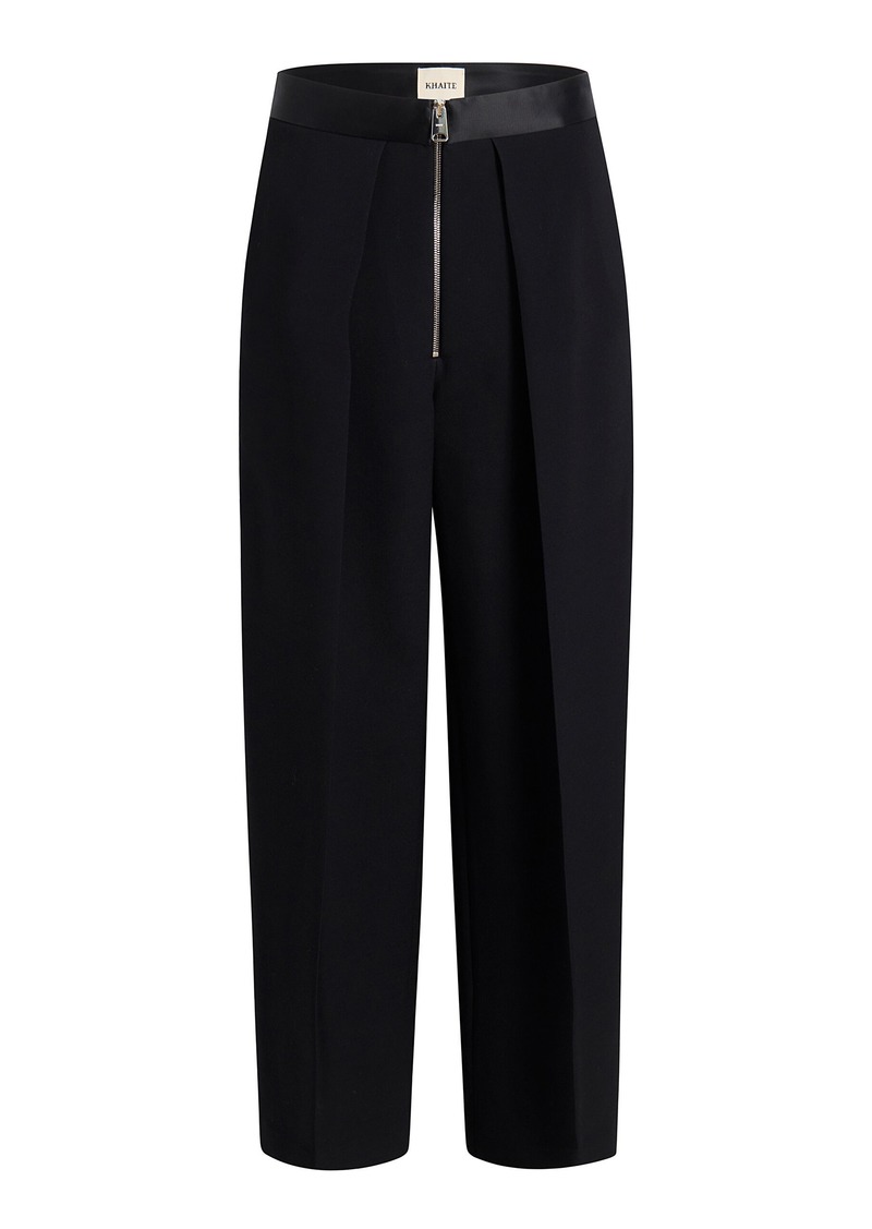 Khaite - Marine Zipped Crepe Wide-Leg Pants - Black - US 4 - Moda Operandi