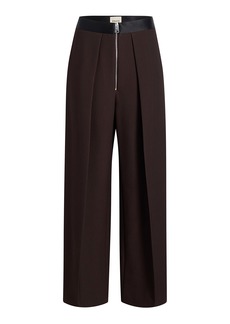 Khaite - Marine Zipped Crepe Wide-Leg Pants - Brown - US 6 - Moda Operandi