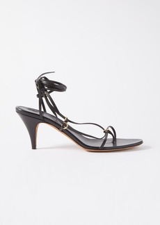 Khaite - Marion 75 Leather Sandals - Womens - Black