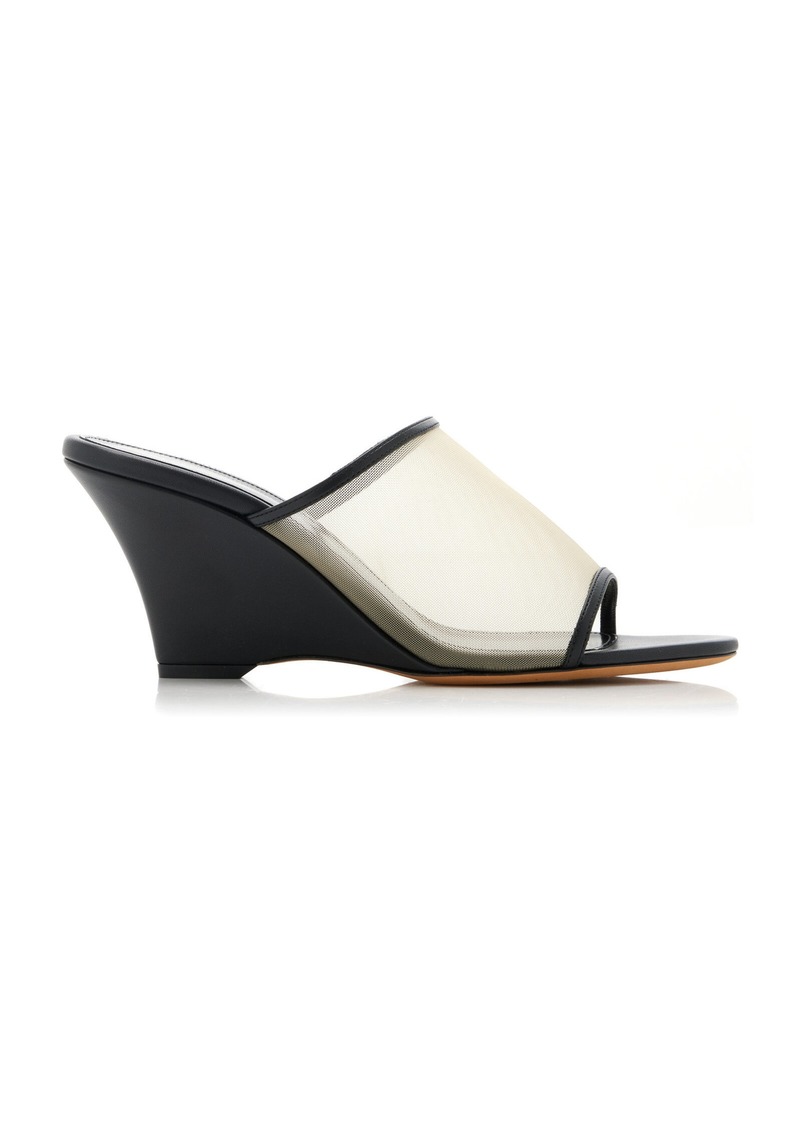 Khaite - Marion Mesh Wedge Mules - Neutral - IT 38.5 - Moda Operandi