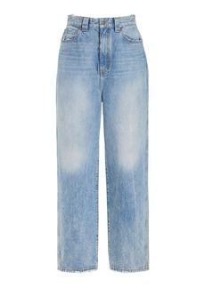 Khaite - Martin Distressed Rigid High-Rise Straight-Leg Jeans - Light Wash - 27 - Moda Operandi