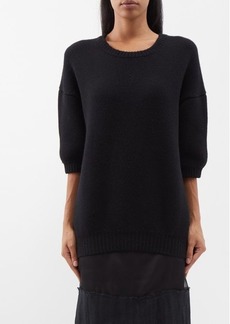 Khaite - Nere Cropped-sleeve Cashmere Sweater - Womens - Black