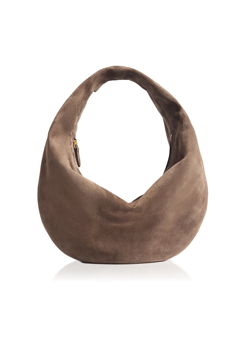 Khaite - Olivia Medium Suede Hobo Bag - Brown - OS - Moda Operandi