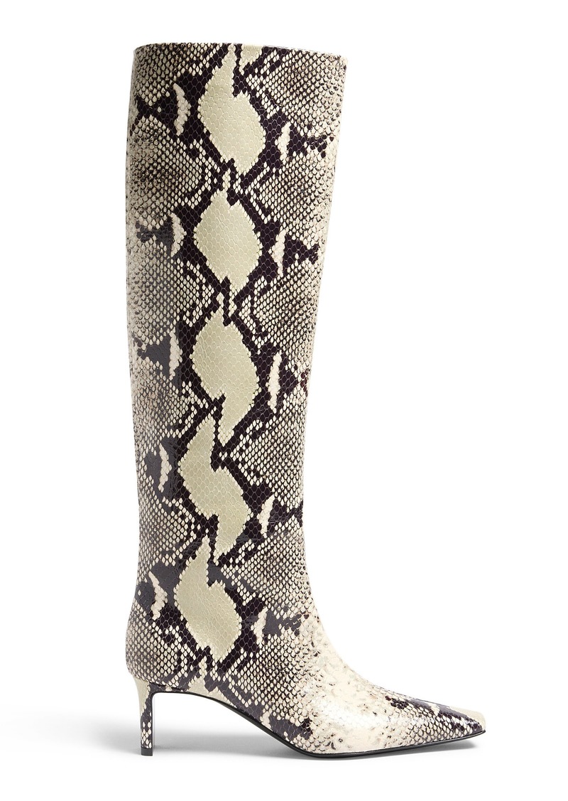 Khaite - Ona Python-Effect Leather Knee Boots - Animal - IT 36 - Moda Operandi