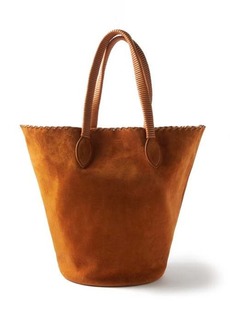 Khaite - Osa Whipstitched Suede Tote Bag - Womens - Tan