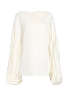 Khaite - Quico Oversized Silk Blouse - Ivory - US 0 - Moda Operandi