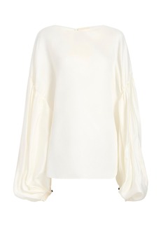 Khaite - Quico Oversized Silk Blouse - Ivory - US 6 - Moda Operandi