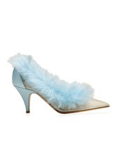 Khaite - River Iconic Shearling Mesh Pumps - Light Blue - IT 36.5 - Moda Operandi