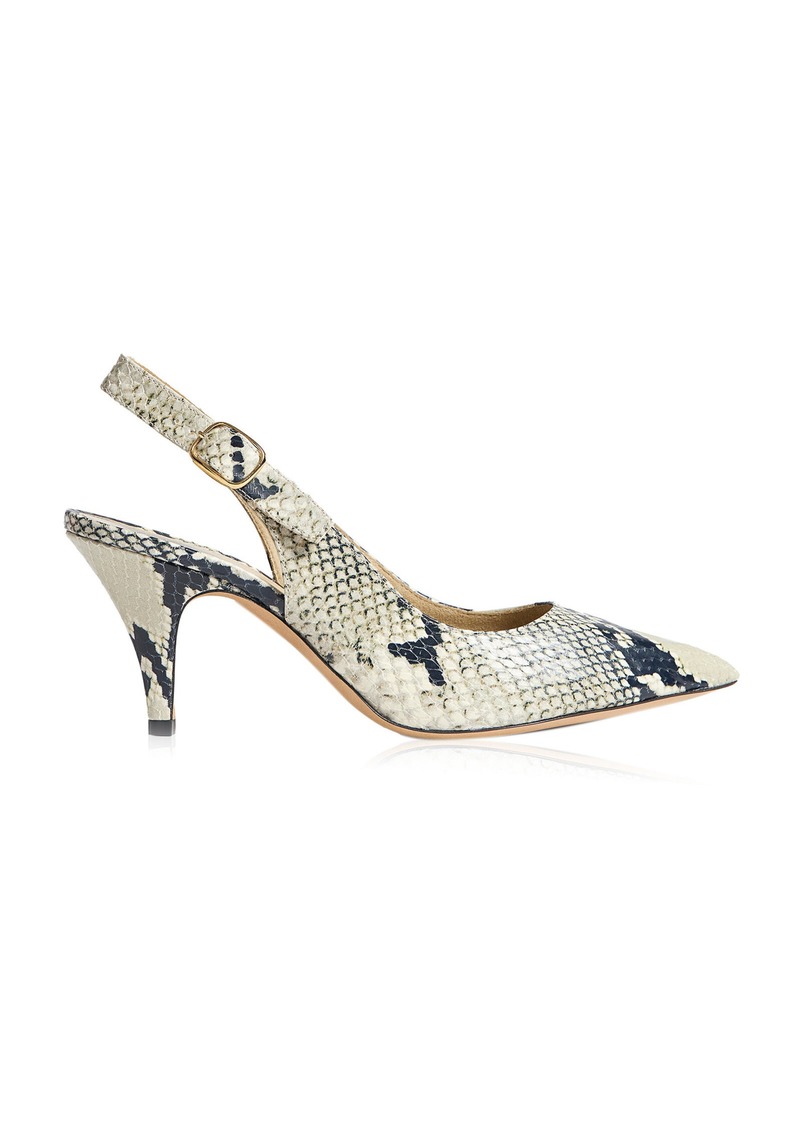 Khaite - River Python-Effect Leather Slingback Pumps - Print - IT 39 - Moda Operandi