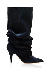 Khaite - River Suede Knee Boots - Navy - IT 38.5 - Moda Operandi