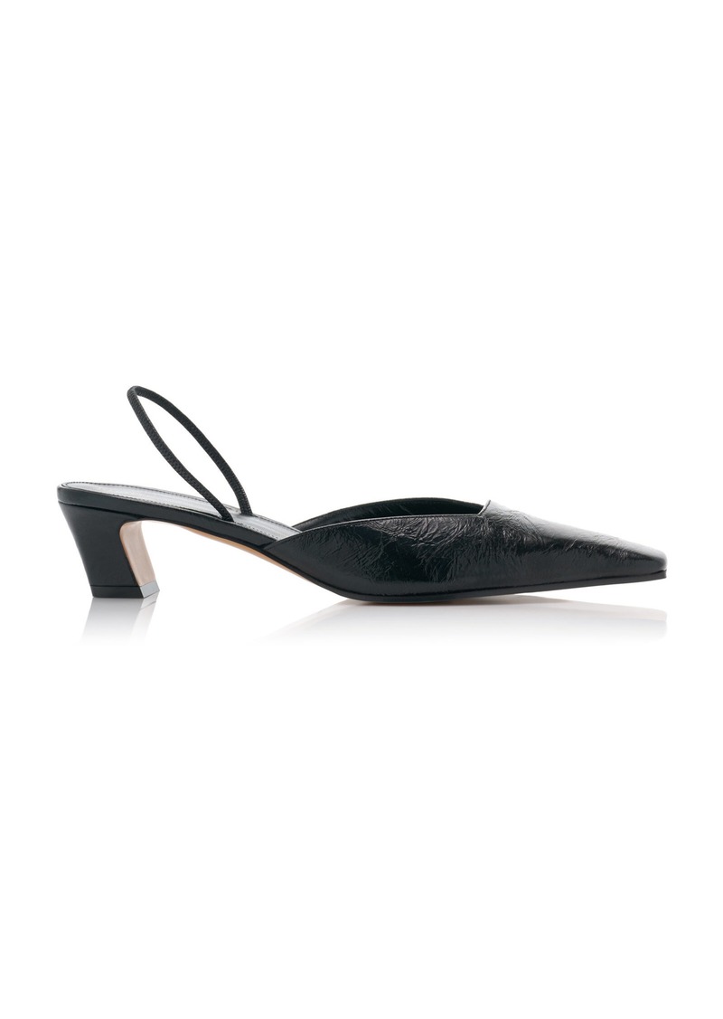 Khaite - Roosevelt Leather Slingback Pumps - Black - IT 36 - Moda Operandi