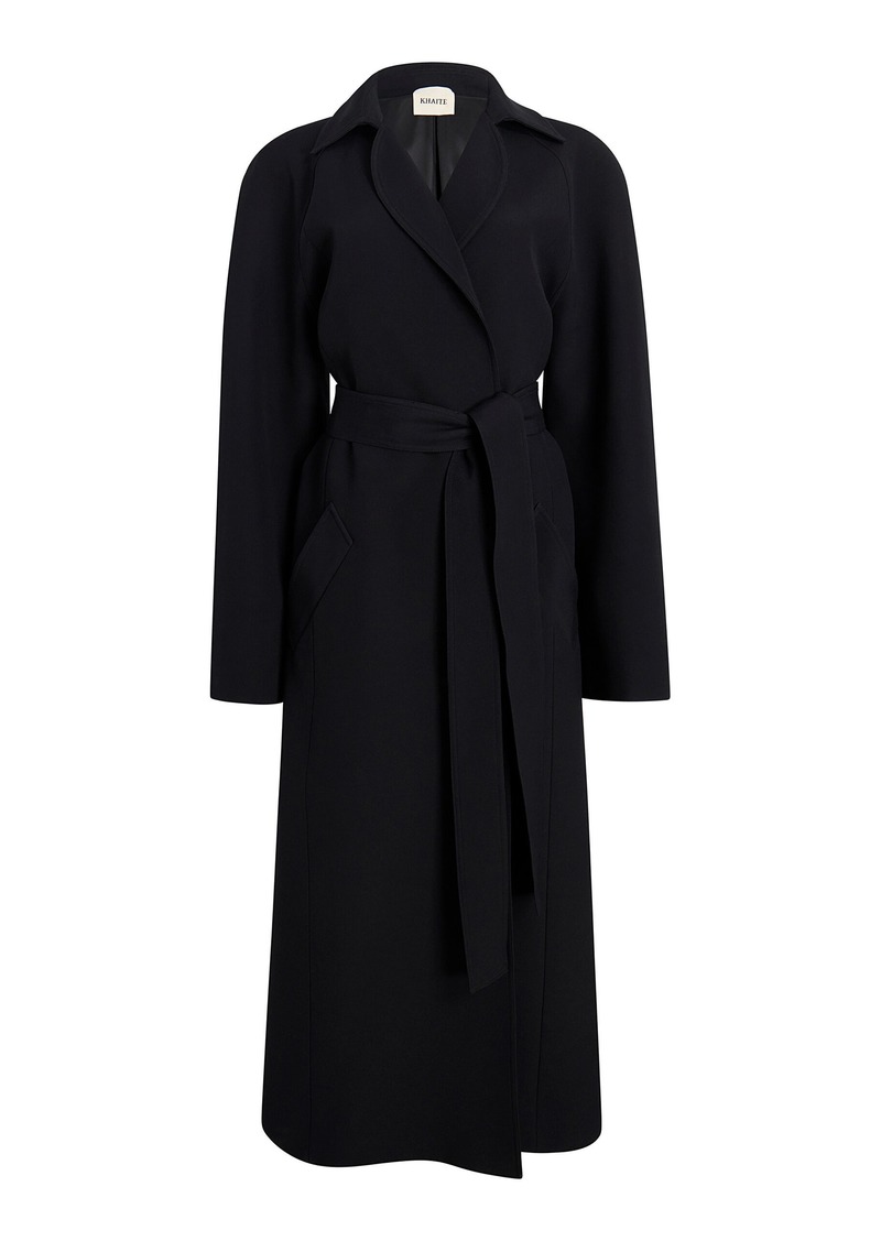 Khaite - Roth Long Flannel Coat - Black - US 4 - Moda Operandi