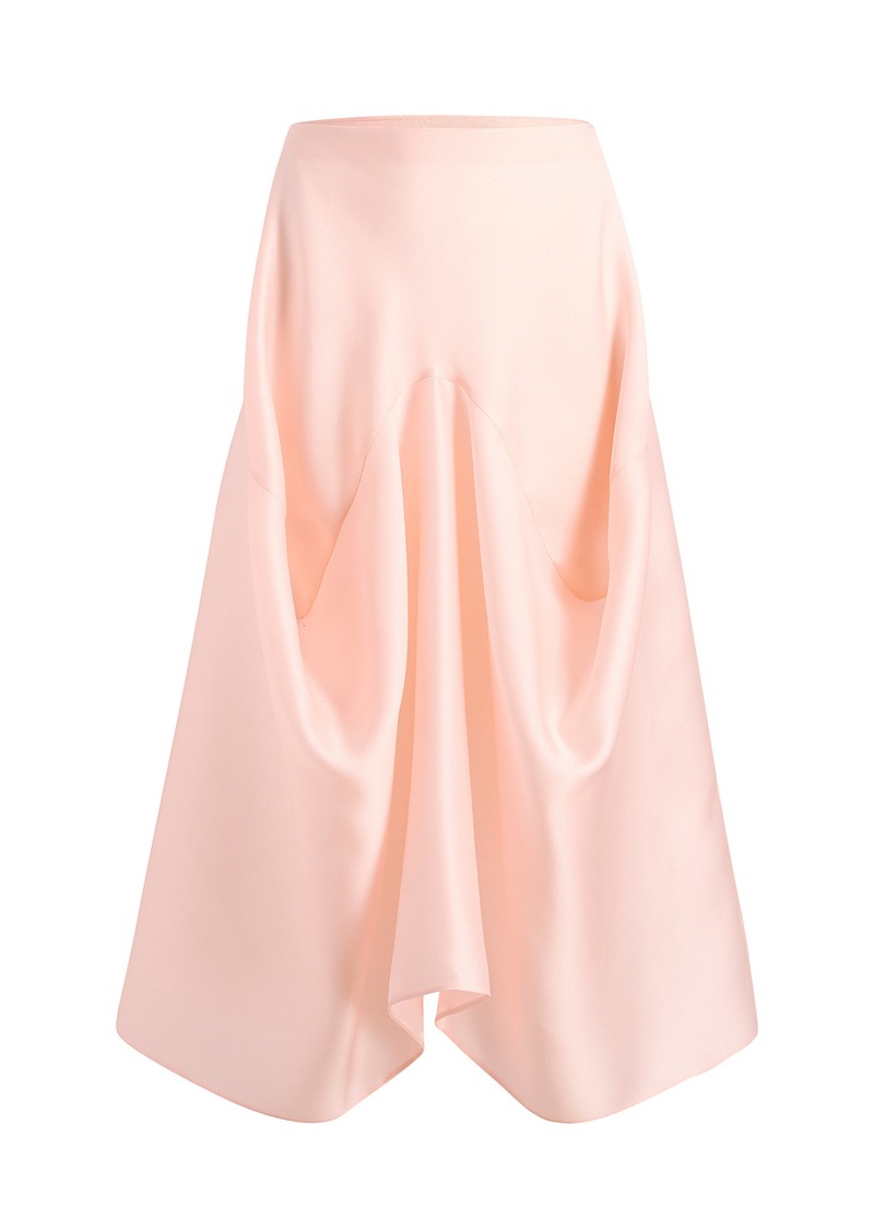 Khaite - Sawyer Draped Silk Midi Skirt - Pink - US 8 - Moda Operandi