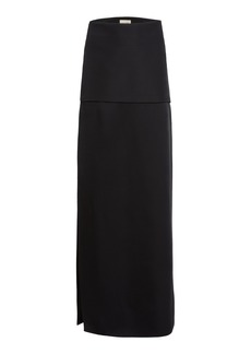 Khaite - Saxon Crepe Satin Maxi Skirt - Black - US 10 - Moda Operandi