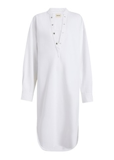 Khaite - Seffi Oversized Cotton Tunic Midi Dress - White - L - Moda Operandi