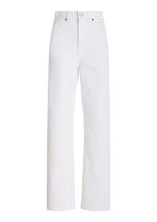 Khaite - Shalbi Rigid High-Rise Cropped Tapered Jeans - White - 25 - Moda Operandi