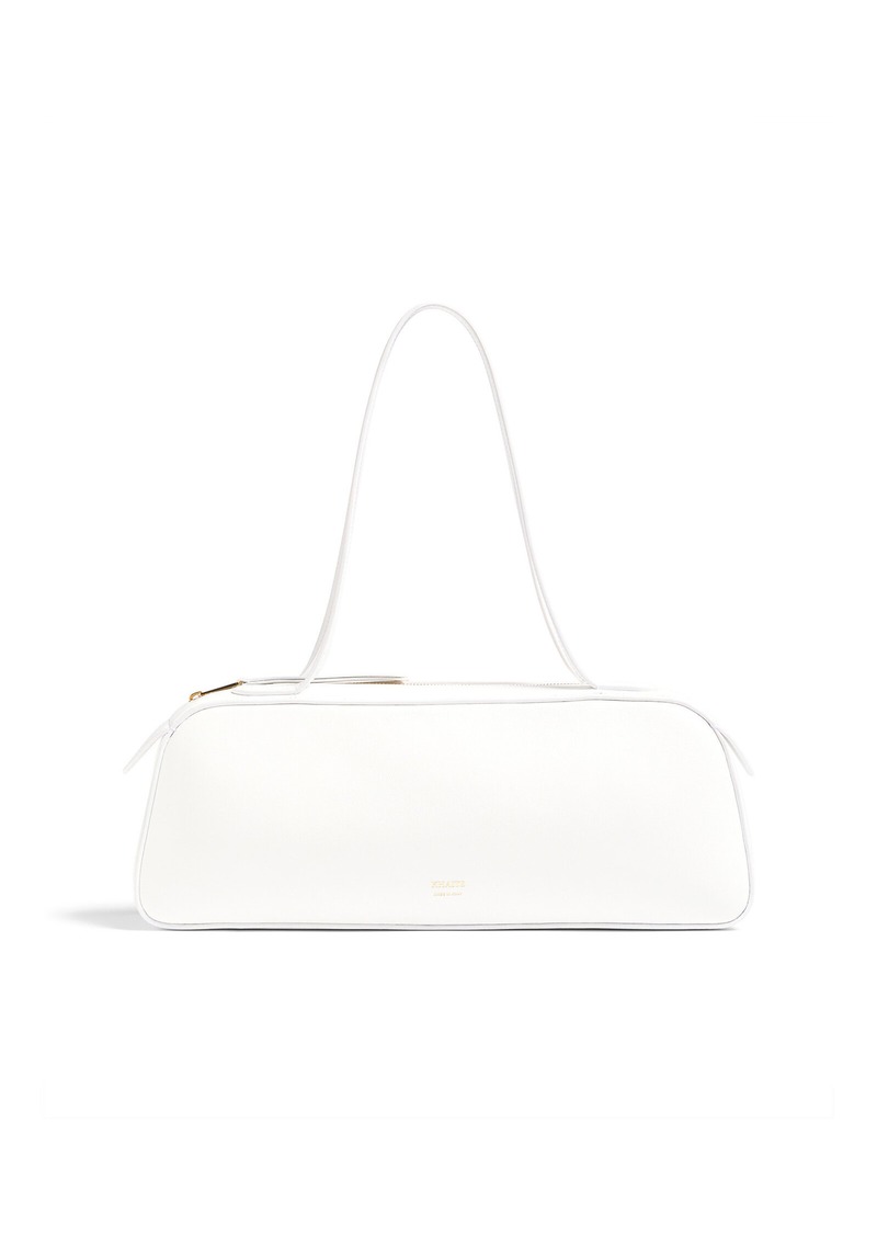 Khaite - Simona Crackled Patent Leather Shoulder Bag - White - OS - Moda Operandi