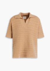 Khaite - Textured-knit cashmere-blend polo shirt - Neutral - S