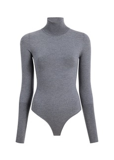 Khaite - Thea Knit Wool-Blend Turtleneck Bodysuit - Grey - XS - Moda Operandi