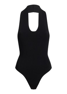 Khaite - Toto Jersey Halter Bodysuit - Black - S - Moda Operandi