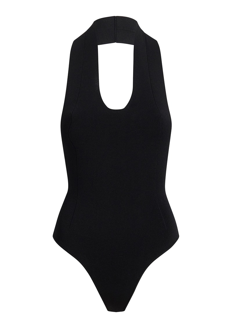 Khaite - Toto Jersey Halter Bodysuit - Black - L - Moda Operandi