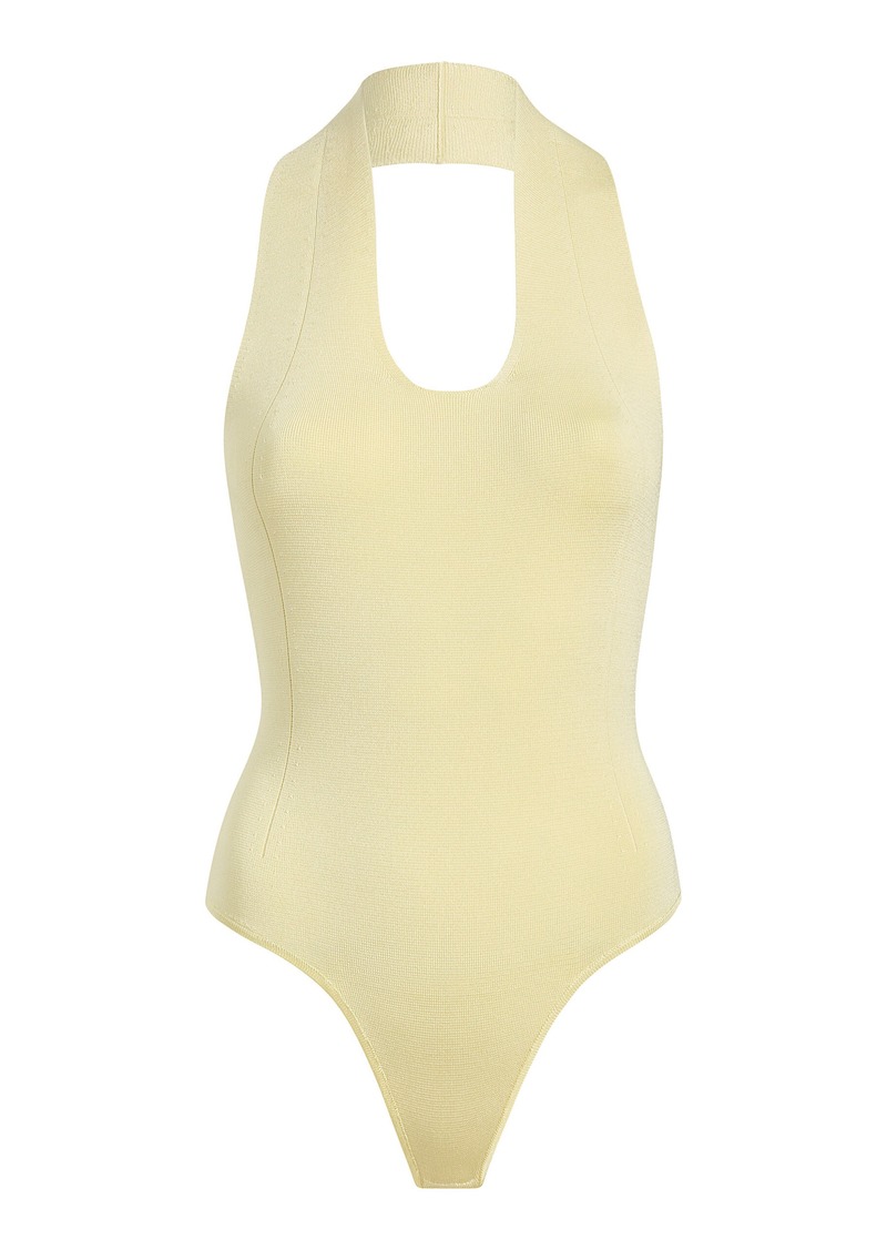 Khaite - Toto Jersey Halter Bodysuit - Yellow - S - Moda Operandi