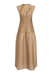 Khaite - Wes Pleated Silk Maxi Dress - Ivory - US 8 - Moda Operandi