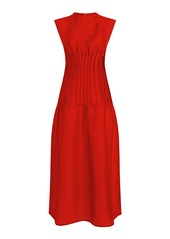 Khaite - Wes Pleated Silk Maxi Dress - Red - US 8 - Moda Operandi