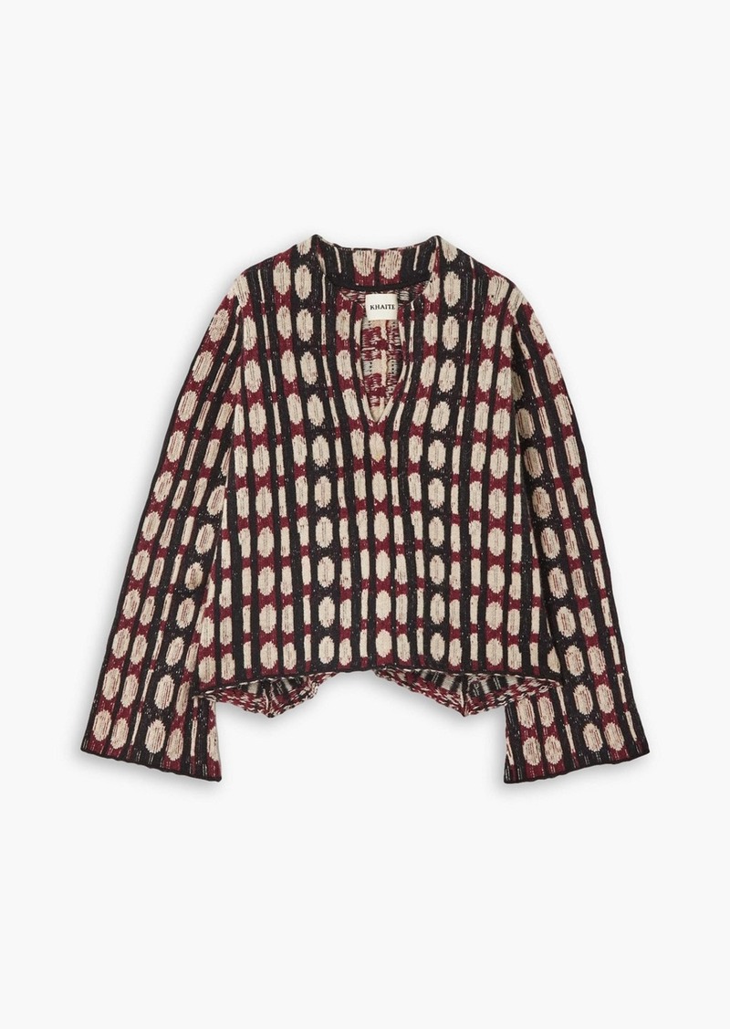 Khaite - Willow jacquard-knit cashmere sweater - Black - XS