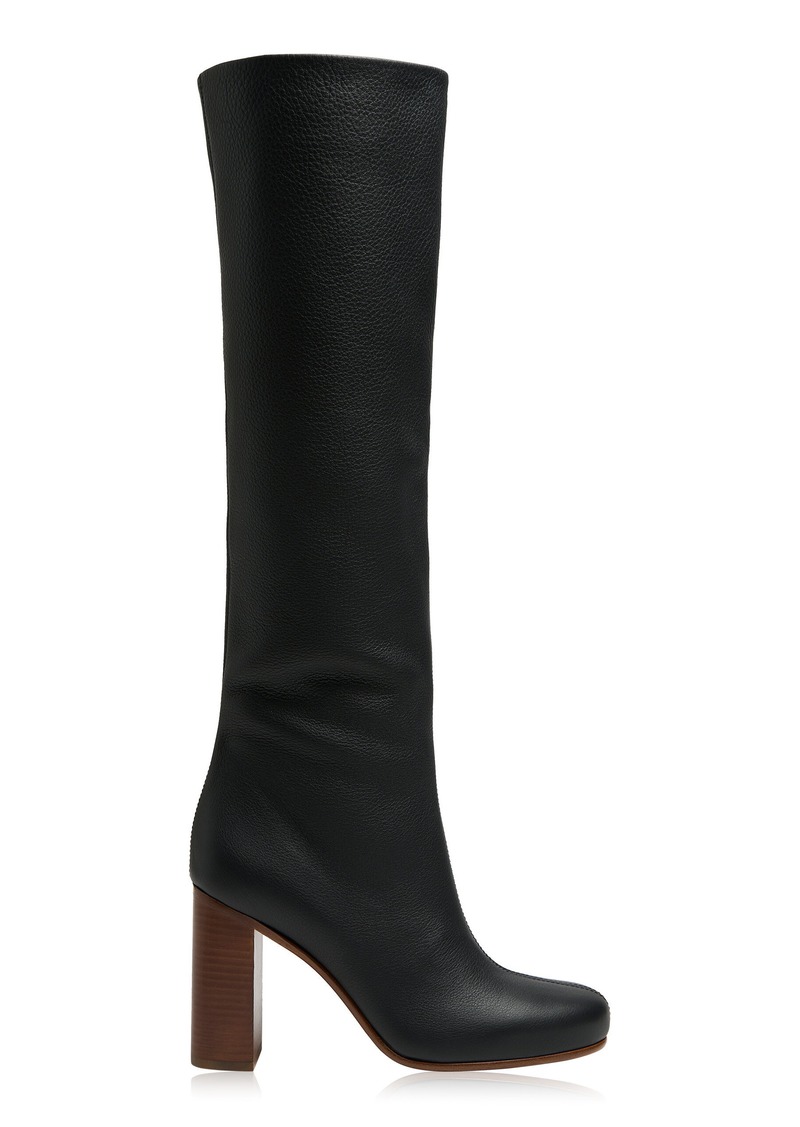 Khaite - Willow Leather Knee Boots - Black - IT 36 - Moda Operandi