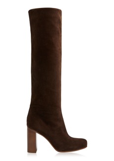 Khaite - Willow Suede Knee Boots - Brown - IT 37 - Moda Operandi