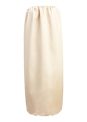 Khaite - Yara Cotton-Blend Satin Shift Dress - Neutral - US 10 - Moda Operandi