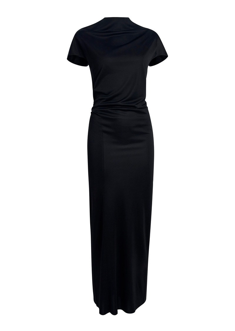 Khaite - Yenza Draped Jersey Maxi Dress - Black - XS - Moda Operandi