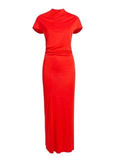 Khaite - Yenza Draped Jersey Maxi Dress - Red - L - Moda Operandi